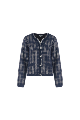 C&S Celeste knit cardigan Midnight Blue/Sand