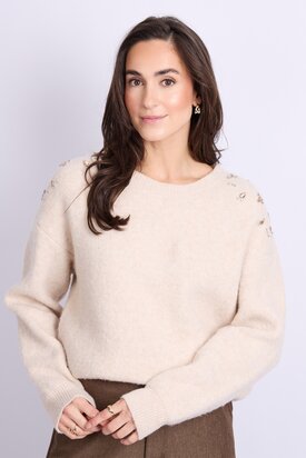 C&S Kirsten knit pullover sand
