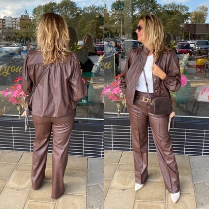 Chastar pu jacket bruin