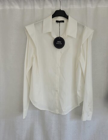 Paris BASIC Shoulder blouse - wit