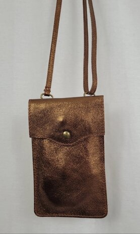 Metallic Mobile Bag - koper