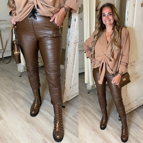 Lorena coating joggingbroek - BRUIN