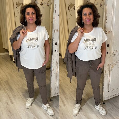 G Maxx – Dafne T-Shirt Offwhite/Klei