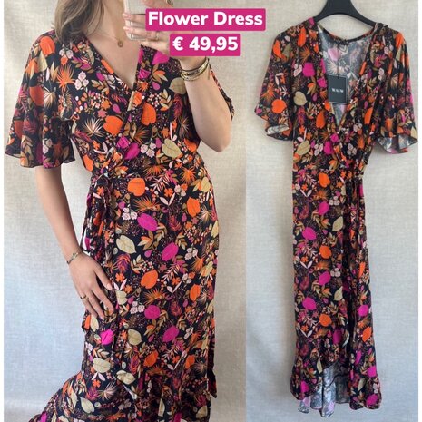 Wonder Flower dress - zwart 