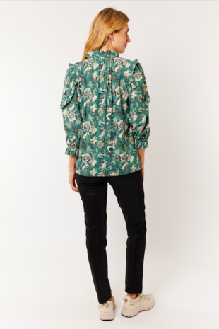 G Maxx - Bente Blouse Saliegroen/Roomwit
