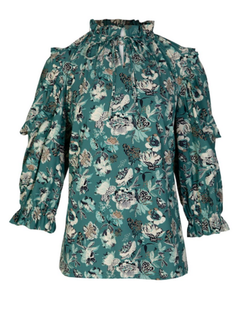 G Maxx - Bente Blouse Saliegroen/Roomwit