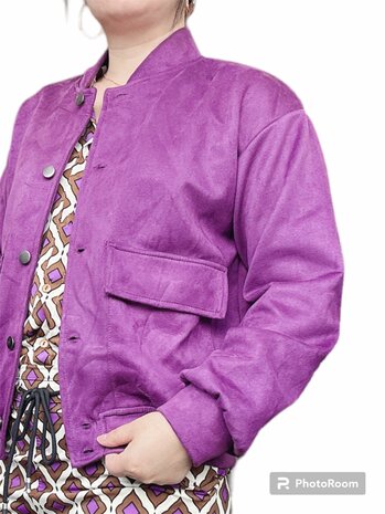 Chastar suede jacket - aubergine