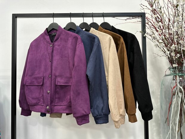 Chastar suede jacket - aubergine