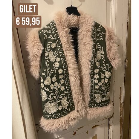 BLARE BOHO gilet - army