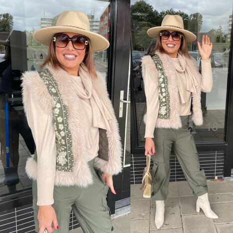 BLARE BOHO gilet - army