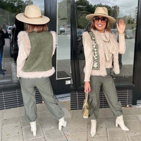BLARE BOHO gilet - army