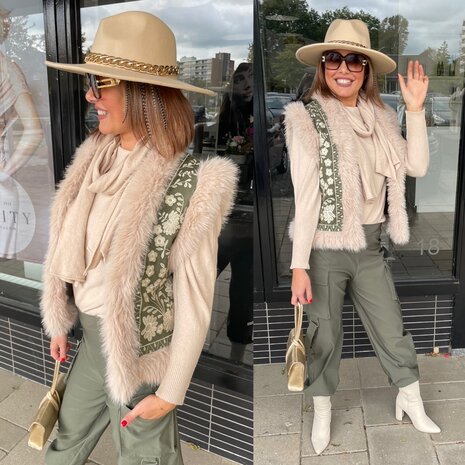BLARE BOHO gilet - army