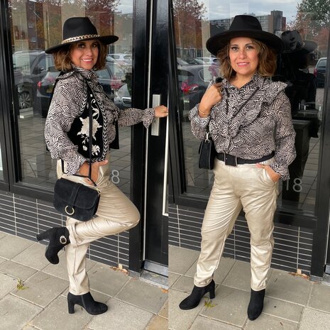 Azzurro blouse - 0.1 zwart print