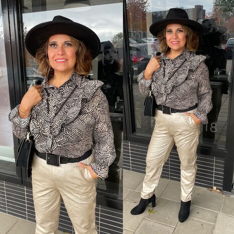 Azzurro blouse - 0.1 zwart print