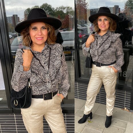 Azzurro blouse - 0.1 zwart print