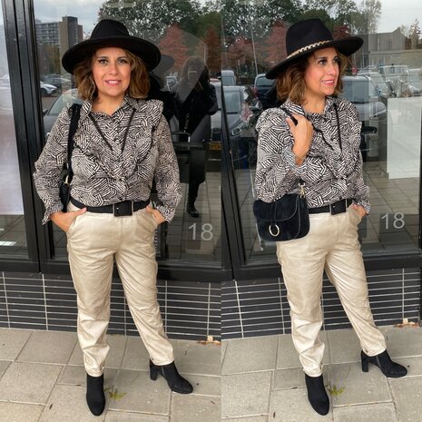 Azzurro blouse - 0.1 zwart print