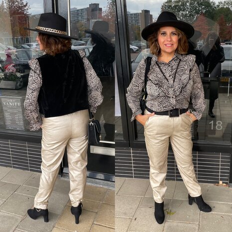Azzurro blouse - 0.1 zwart print