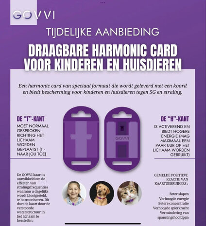 1x GOVVI draagbare harmonic card voor kinderen en huisdieren