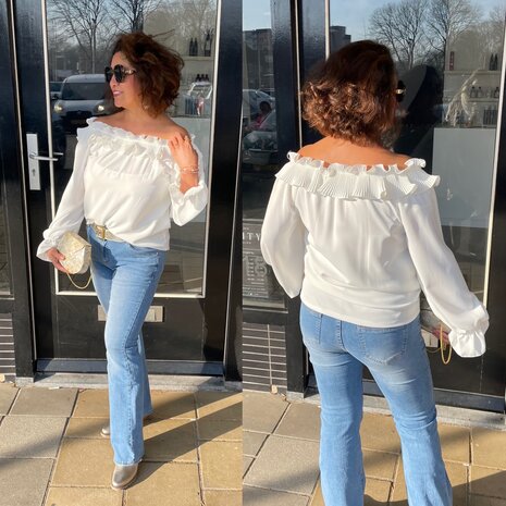 Blouse roesel offshoulder - offwhite
