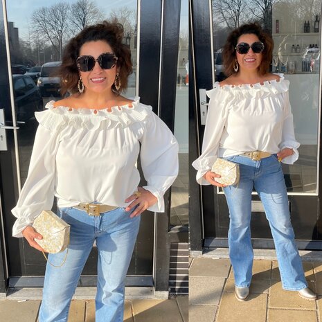 Blouse roesel offshoulder - offwhite