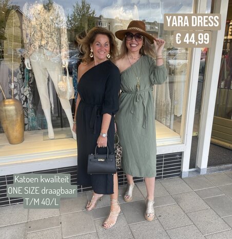 Yara Ofshoulder dress - zwart