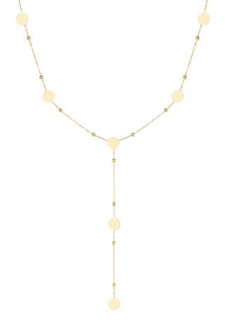 Lange ketting rondjes all over - goud
