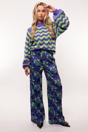 36. Fluresk Kikki broek cool purple/ fresh lime