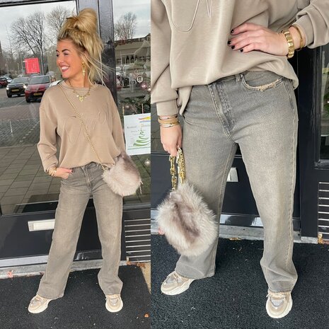 Wide leg denim dirthy wassing