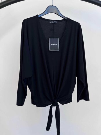 Knoop top zwart