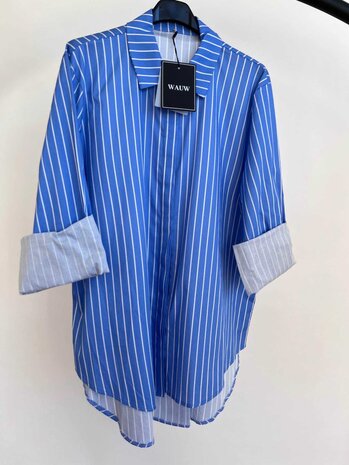 Sandra streep blouse - blauw met witte strepen 0.3