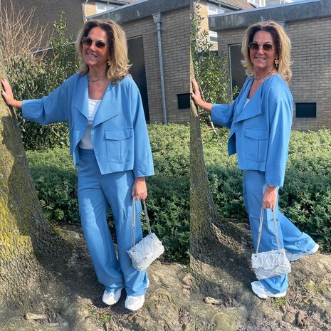 C&S Simone jacket denim mid blue
