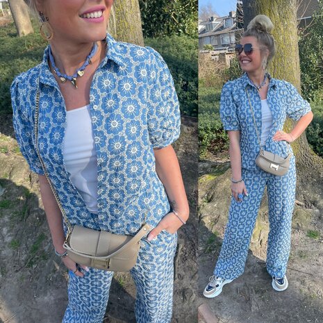 C&S Sevilla blouse denim mid blue