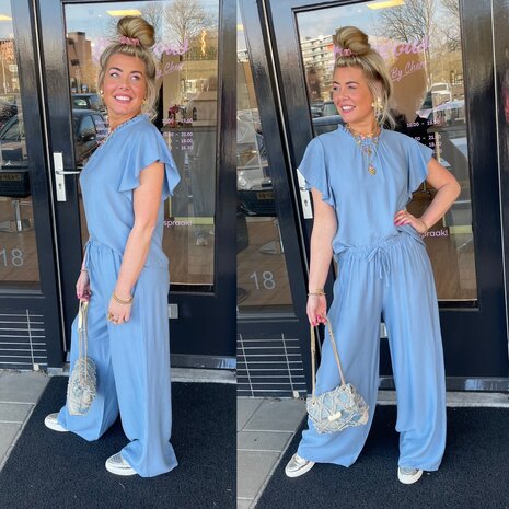 Tessa tweedelige set denim