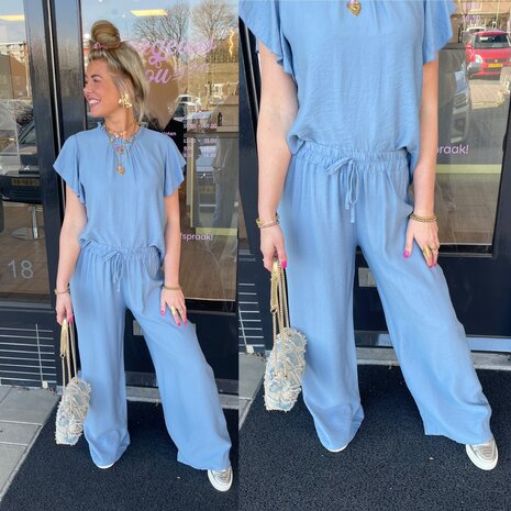 Tessa tweedelige set denim