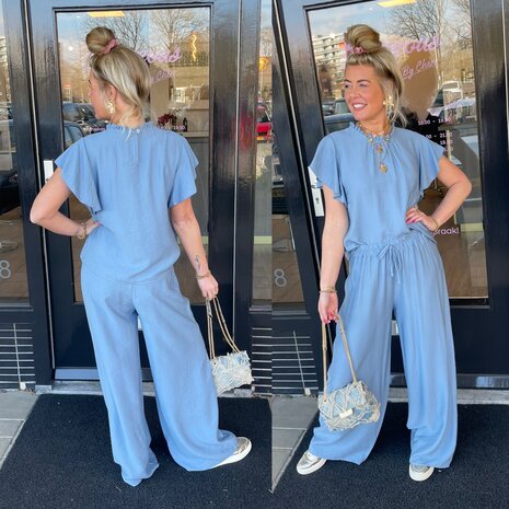 Tessa tweedelige set denim