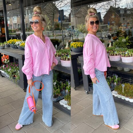 Kitty katoen blouse - roze