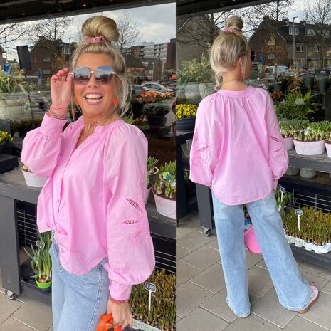 Kitty katoen blouse - roze