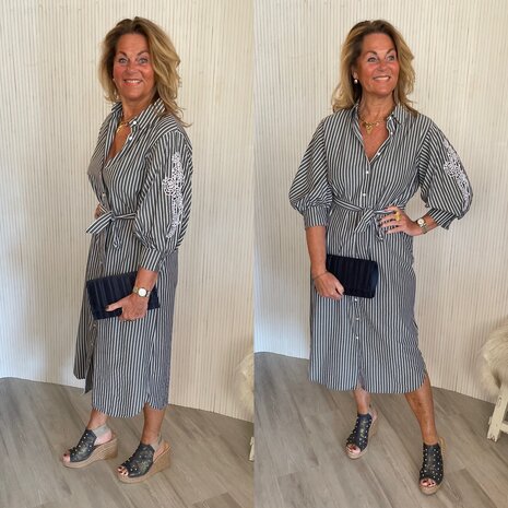 C&S Nantes dress black/offwhite