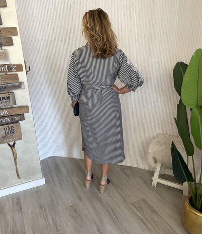 C&S Nantes dress black/offwhite