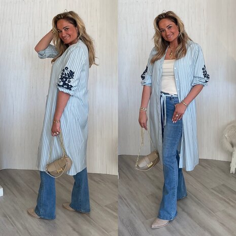 C&S Rennes dress tiger eye/light blue