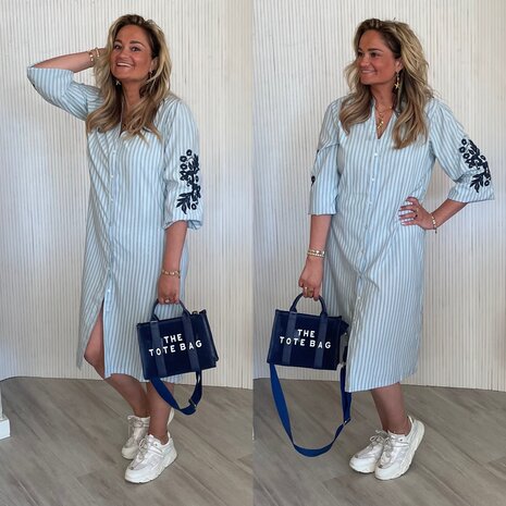C&S Rennes dress tiger eye/light blue