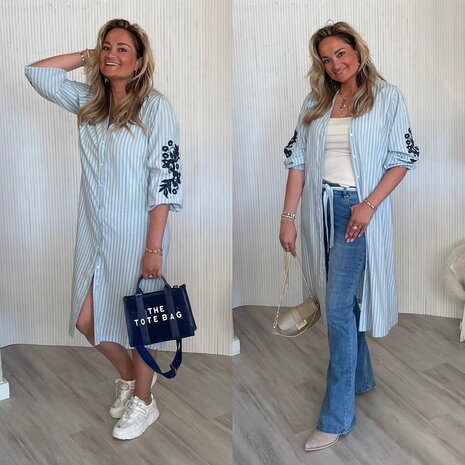 C&S Rennes dress tiger eye/light blue