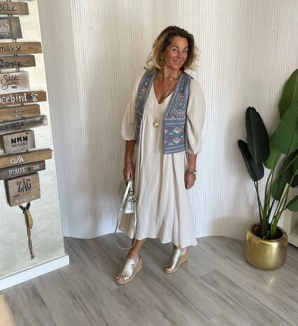 Zenna jurk beige