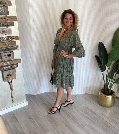 Linda Lace jurk army