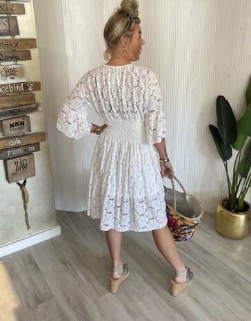 Linda Lace jurk offwhite