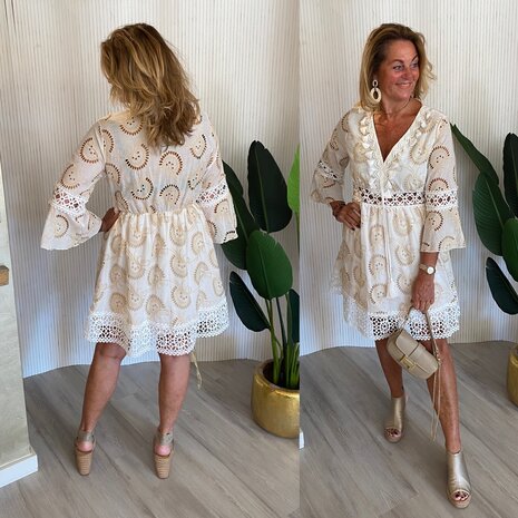 Mandy Boho jurk offwhite