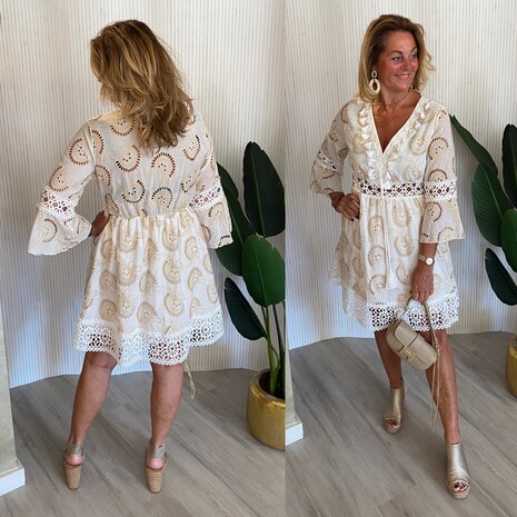 Mandy Boho jurk offwhite
