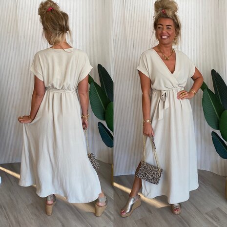 Azzurro Noami jurk beige
