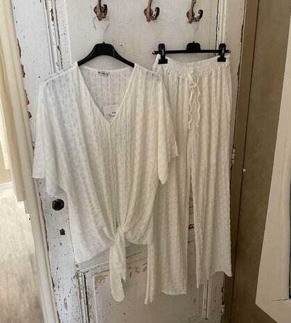 Amanda tweedelige set offwhite