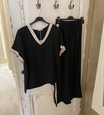 Yasmine tweedelige set zwart